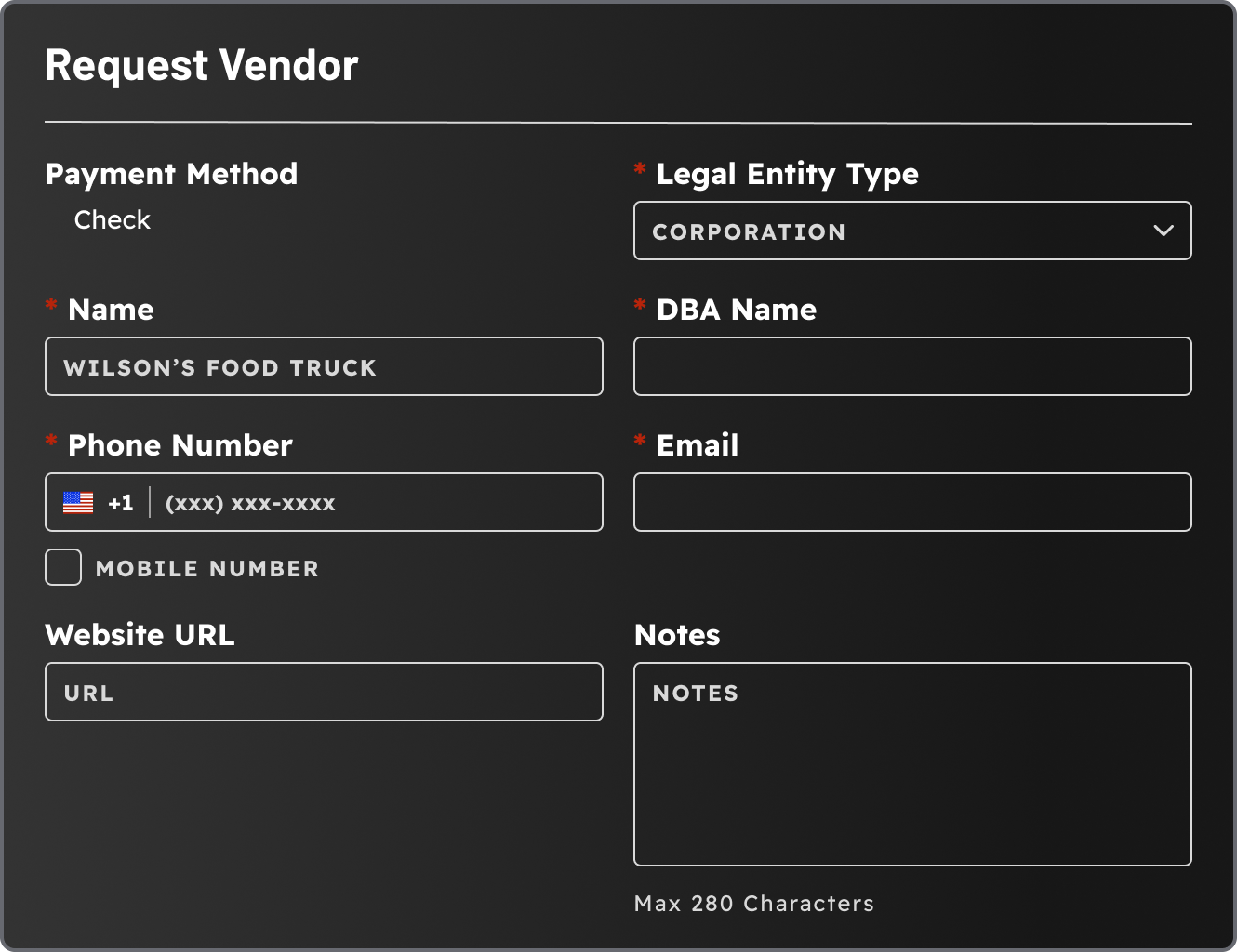 Vendor Details