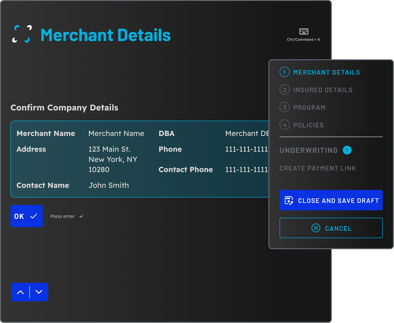 Merchant Details